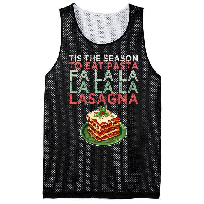 Christmas Fa la Lasagna Pasta Holidays Mesh Reversible Basketball Jersey Tank