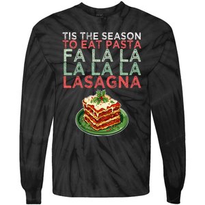 Christmas Fa la Lasagna Pasta Holidays Tie-Dye Long Sleeve Shirt