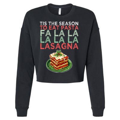 Christmas Fa la Lasagna Pasta Holidays Cropped Pullover Crew