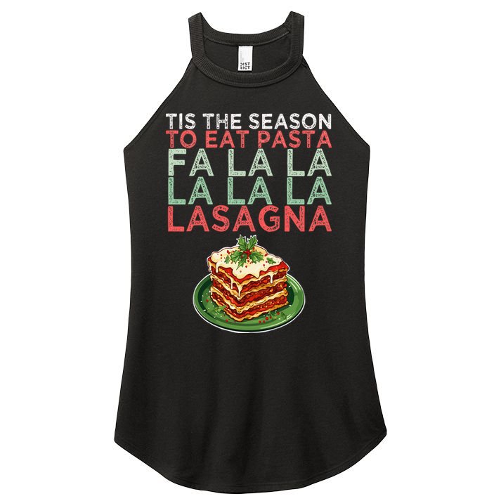 Christmas Fa la Lasagna Pasta Holidays Women's Perfect Tri Rocker Tank