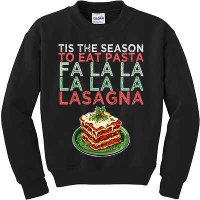 Christmas Fa la Lasagna Pasta Holidays Kids Sweatshirt