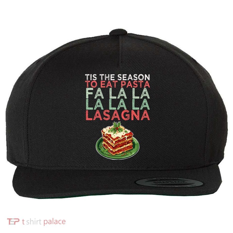 Christmas Fa la Lasagna Pasta Holidays Wool Snapback Cap