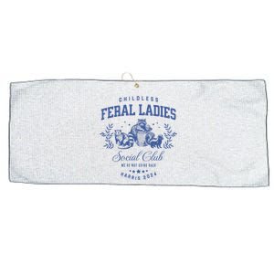 Childless Feral Ladies For Kamala Harris Large Microfiber Waffle Golf Towel