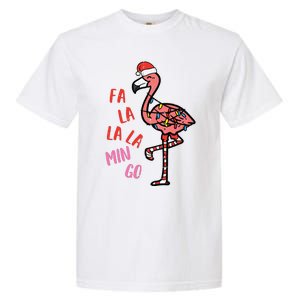 Christmas Fa La La Mingo Flamingo Xmas Garment-Dyed Heavyweight T-Shirt