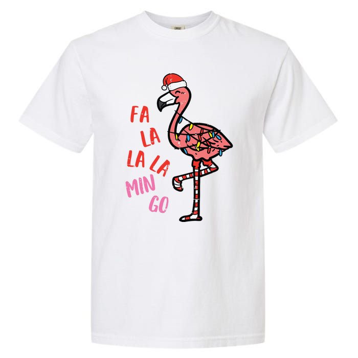 Christmas Fa La La Mingo Flamingo Xmas Garment-Dyed Heavyweight T-Shirt