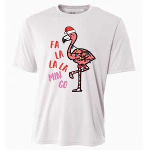 Christmas Fa La La Mingo Flamingo Xmas Cooling Performance Crew T-Shirt