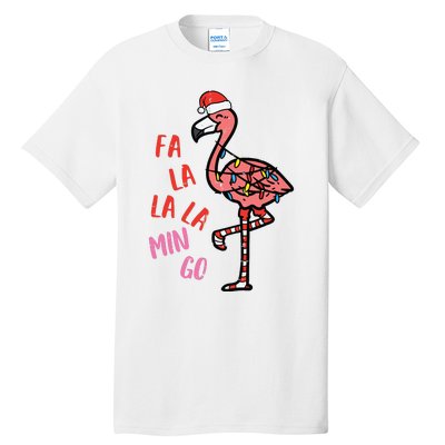 Christmas Fa La La Mingo Flamingo Xmas Tall T-Shirt