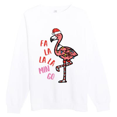 Christmas Fa La La Mingo Flamingo Xmas Premium Crewneck Sweatshirt