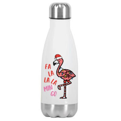 Christmas Fa La La Mingo Flamingo Xmas Stainless Steel Insulated Water Bottle