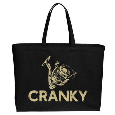 Crankbait Fishing Lure Cranky Funny Gift Ideas For Fishing Cotton Canvas Jumbo Tote