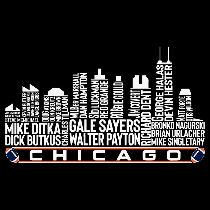 Chicago Football Legend Chicago Skyline Cooling Performance Crew T-Shirt