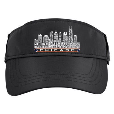 Chicago Football Legend Chicago Skyline Adult Drive Performance Visor