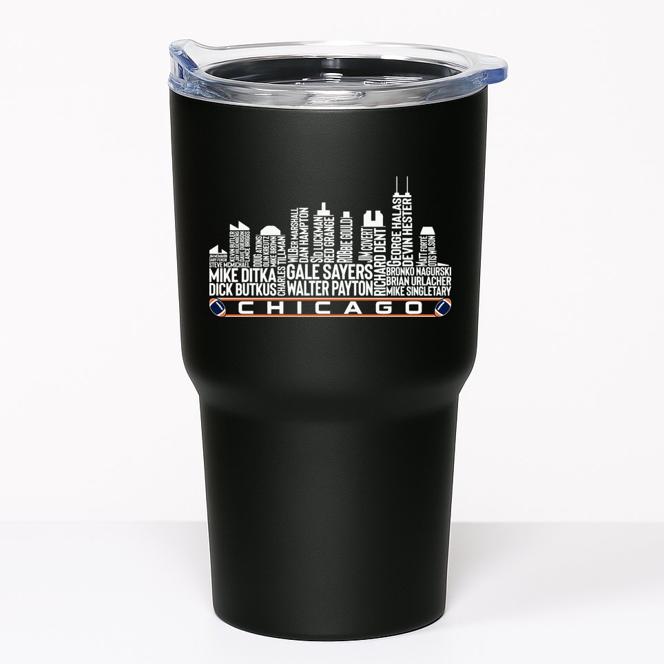 Chicago Football Legend Chicago Skyline Tumbler