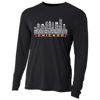 Chicago Football Legend Chicago Skyline Cooling Performance Long Sleeve Crew