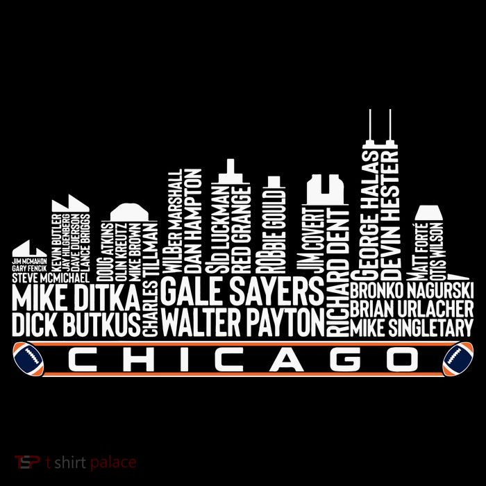 Chicago Football Legend Chicago Skyline Baby Bodysuit
