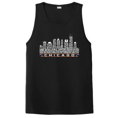 Chicago Football Legend Chicago Skyline PosiCharge Competitor Tank