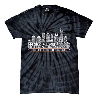 Chicago Football Legend Chicago Skyline Tie-Dye T-Shirt
