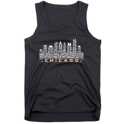 Chicago Football Legend Chicago Skyline Tank Top