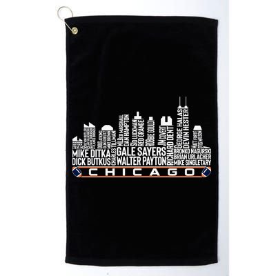 Chicago Football Legend Chicago Skyline Golf Towel