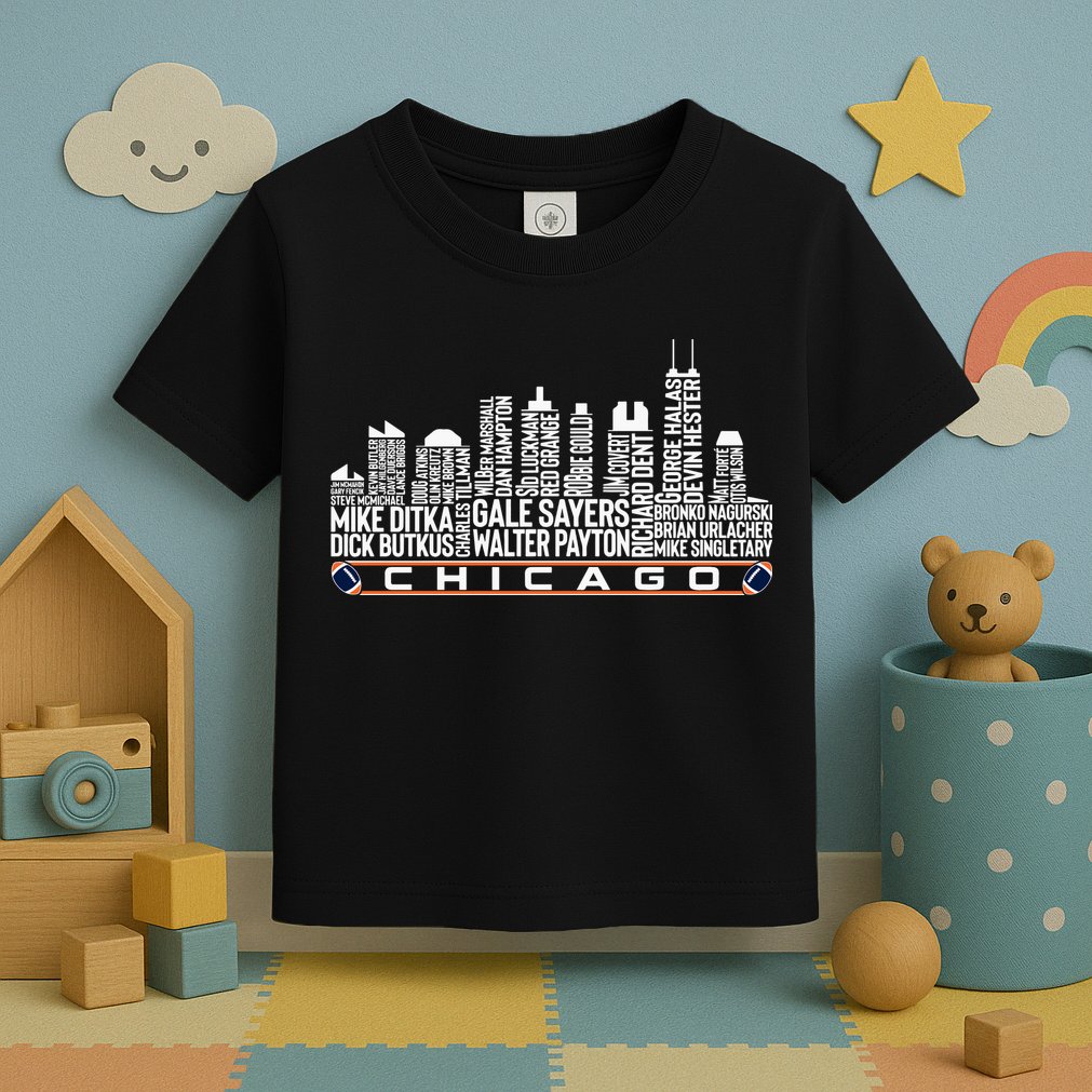 Chicago Football Legend Chicago Skyline Toddler T-Shirt