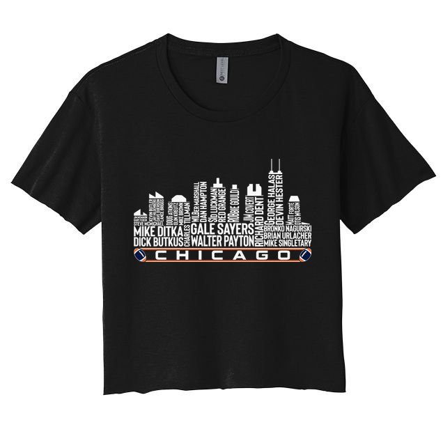Chicago Football Legend Chicago Skyline Crop Top