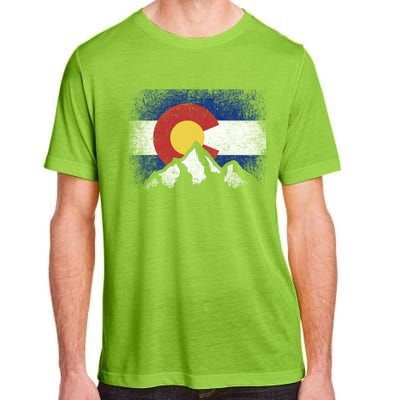 Colorado Flag Mountain Ski Winter Gift Hiker Hiking Camping Gift Adult ChromaSoft Performance T-Shirt