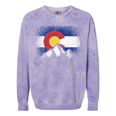 Colorado Flag Mountain Ski Winter Gift Hiker Hiking Camping Gift Colorblast Crewneck Sweatshirt