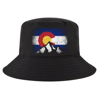 Colorado Flag Mountain Ski Winter Gift Hiker Hiking Camping Gift Cool Comfort Performance Bucket Hat