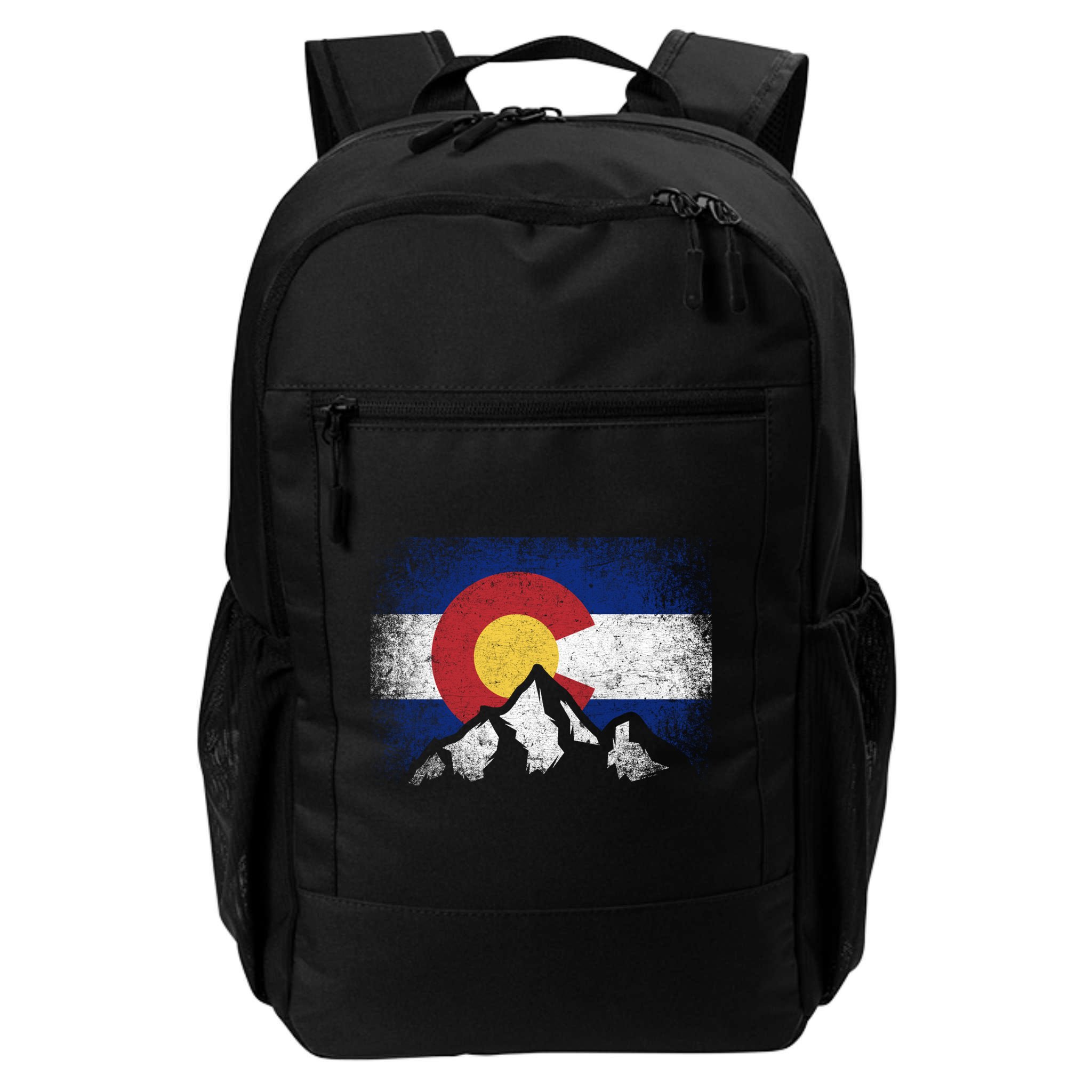 Colorado Flag Mountain Ski Winter Gift Hiker Hiking Camping Gift Backpack