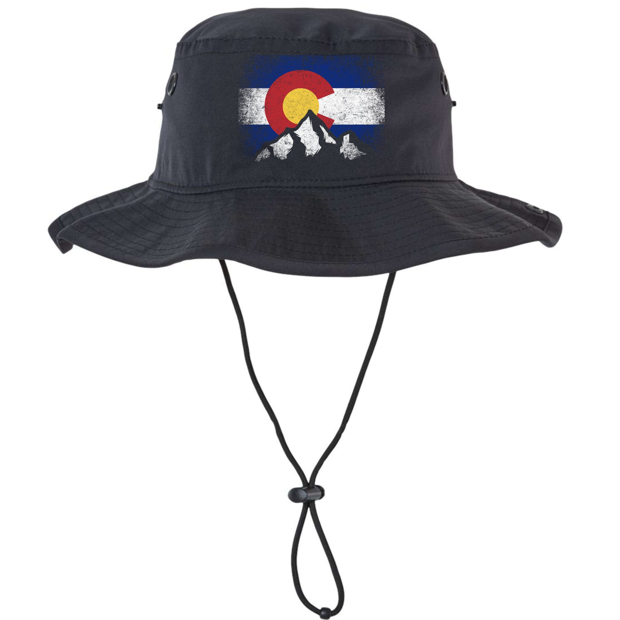 Colorado Flag Mountain Ski Winter Gift Hiker Hiking Camping Gift Bucket Hat