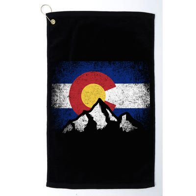 Colorado Flag Mountain Ski Winter Gift Hiker Hiking Camping Gift Golf Towel