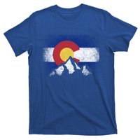 Colorado Flag Mountain Ski Winter Gift Hiker Hiking Camping Gift T-Shirt