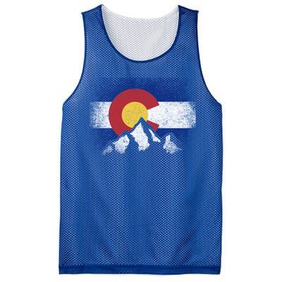 Colorado Flag Mountain Ski Winter Gift Hiker Hiking Camping Gift Mesh Reversible Basketball Jersey Tank