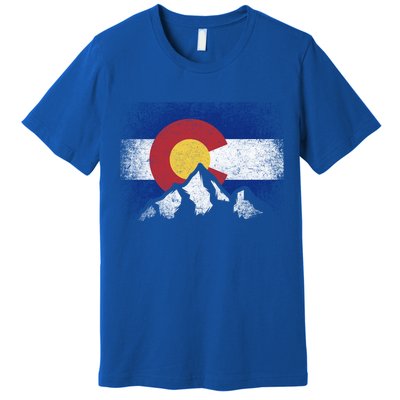 Colorado Flag Mountain Ski Winter Gift Hiker Hiking Camping Gift Premium T-Shirt