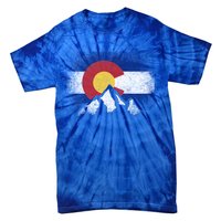 Colorado Flag Mountain Ski Winter Gift Hiker Hiking Camping Gift Tie-Dye T-Shirt