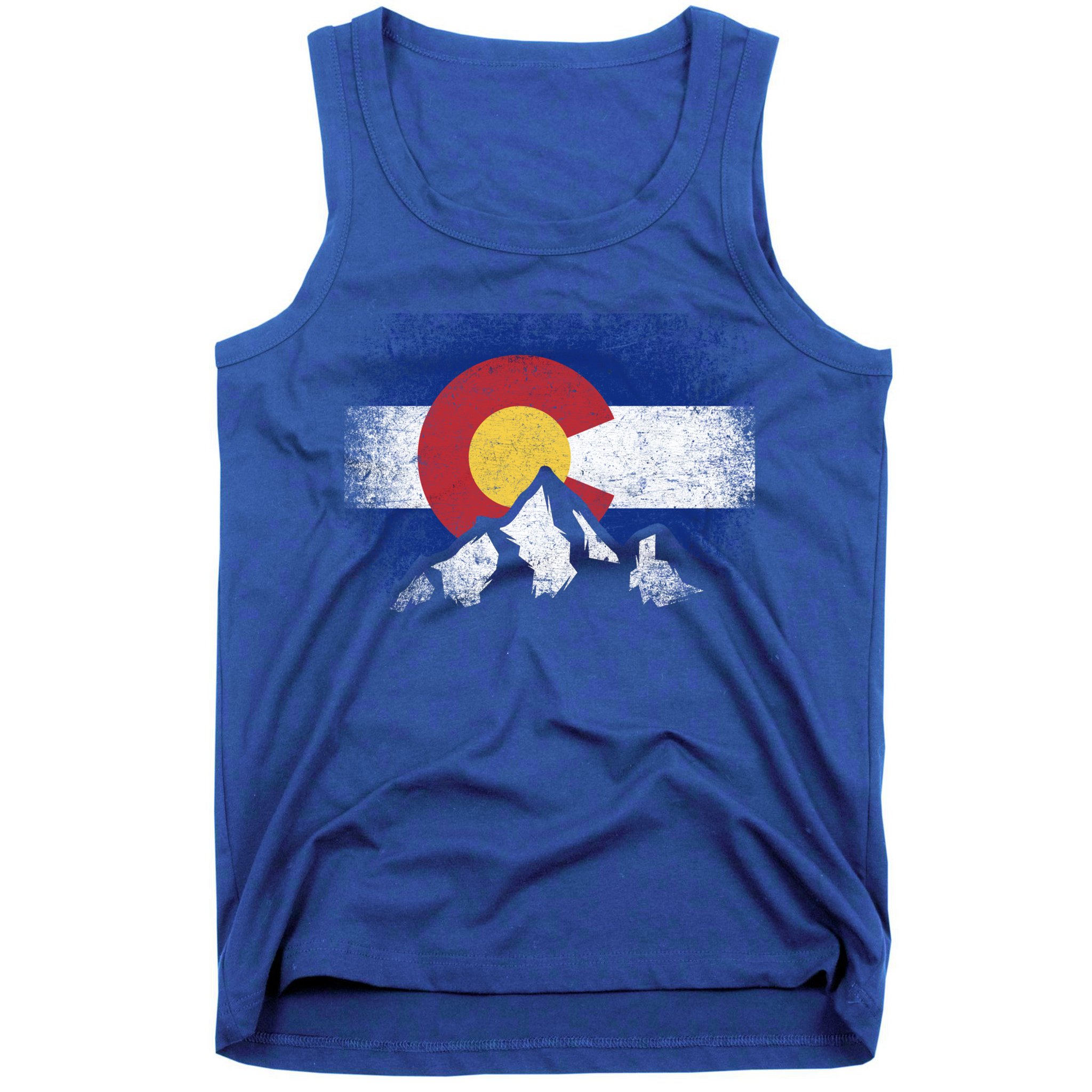 Colorado Flag Mountain Ski Winter Gift Hiker Hiking Camping Gift Tank Top