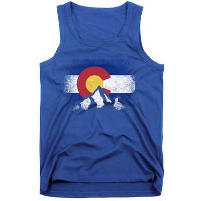 Colorado Flag Mountain Ski Winter Gift Hiker Hiking Camping Gift Tank Top