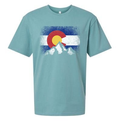 Colorado Flag Mountain Ski Winter Gift Hiker Hiking Camping Gift Sueded Cloud Jersey T-Shirt