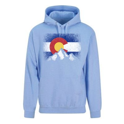 Colorado Flag Mountain Ski Winter Gift Hiker Hiking Camping Gift Unisex Surf Hoodie