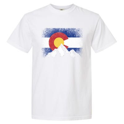 Colorado Flag Mountain Ski Winter Gift Hiker Hiking Camping Gift Garment-Dyed Heavyweight T-Shirt