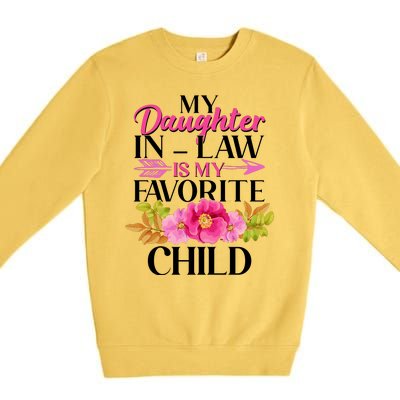 Cute Floral My Daughter In Law Is My Favorite Child Premium Crewneck Sweatshirt