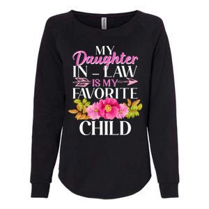 Cute Floral My Daughter In Law Is My Favorite Child Womens California Wash Sweatshirt