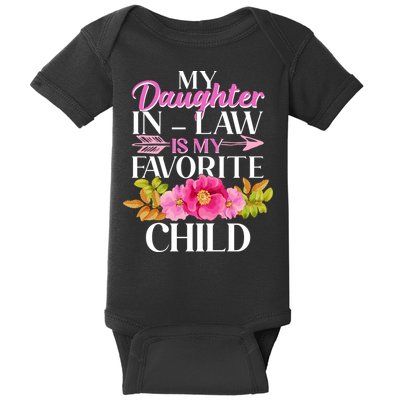 Cute Floral My Daughter In Law Is My Favorite Child Baby Bodysuit