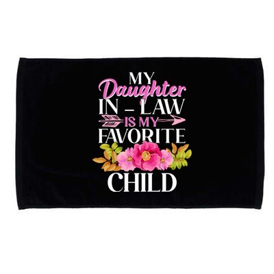 Cute Floral My Daughter In Law Is My Favorite Child Microfiber Hand Towel