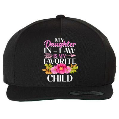 Cute Floral My Daughter In Law Is My Favorite Child Wool Snapback Cap