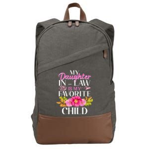 Cute Floral My Daughter In Law Is My Favorite Child Cotton Canvas Backpack