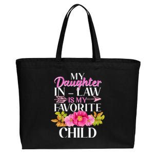 Cute Floral My Daughter In Law Is My Favorite Child Cotton Canvas Jumbo Tote