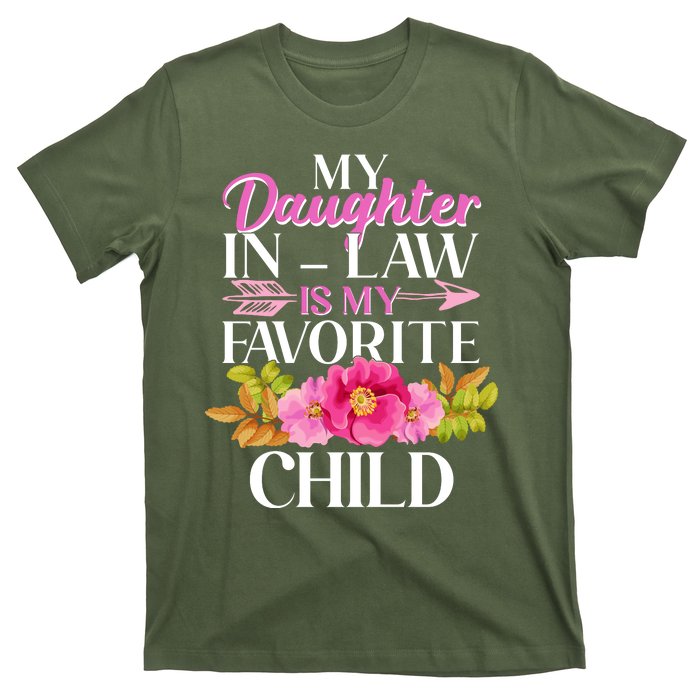 Cute Floral My Daughter In Law Is My Favorite Child T-Shirt