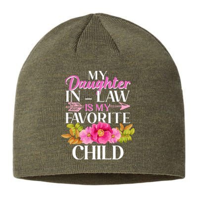 Cute Floral My Daughter In Law Is My Favorite Child Sustainable Beanie