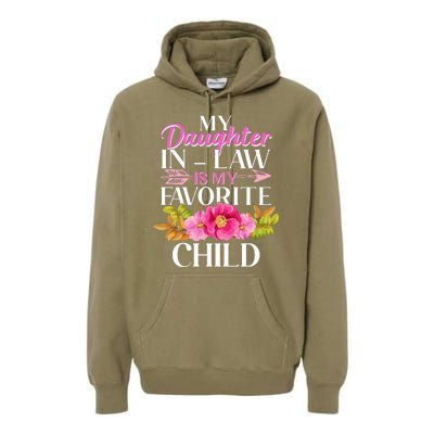 Cute Floral My Daughter In Law Is My Favorite Child Premium Hoodie